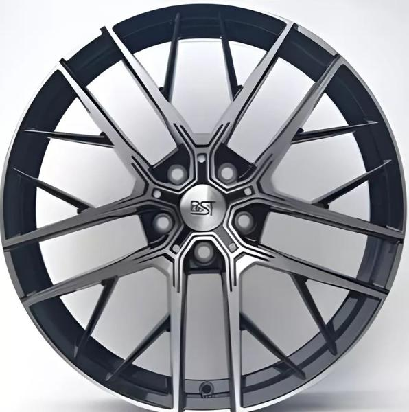 Диски RST R189FF 8 х 19 5*112 Et: 46 Dia: 66.6 черный с проточкой глянцевый