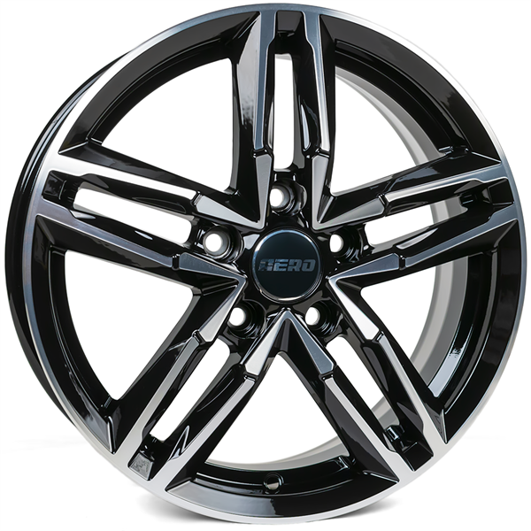 Диски AERO V2184 6 х 16 5*112 Et: 43 Dia: 57.1 черный с проточкой глянцевый