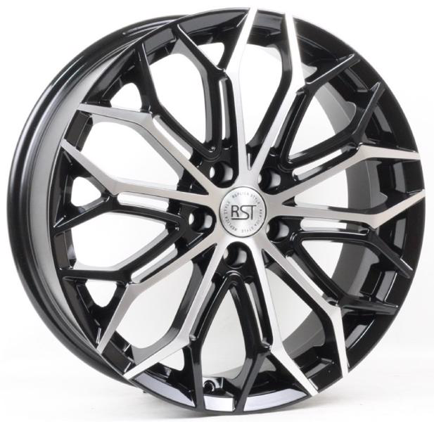 Диски RST R208 6.5 х 18 5*114,3 Et: 37 Dia: 66.5 черный с проточкой глянцевый