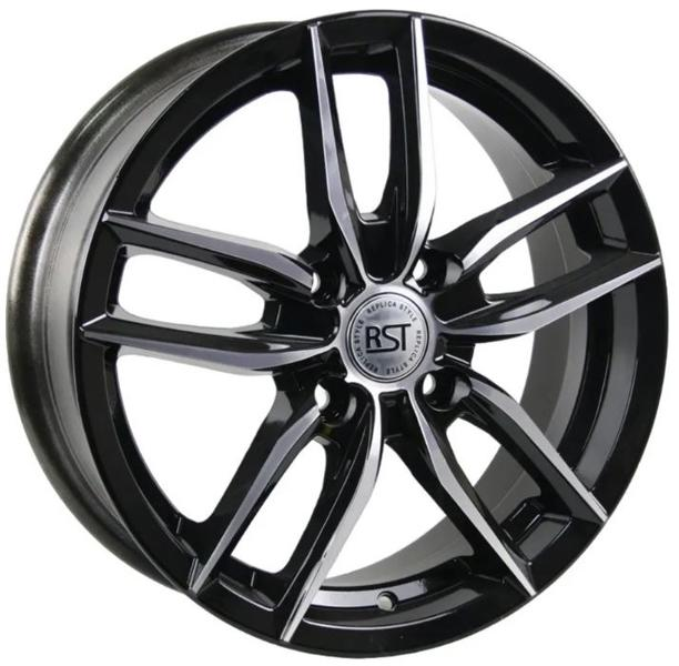 Диски RST R076 6 х 16 5*114,3 Et: 43 Dia: 67.1 черный с проточкой глянцевый