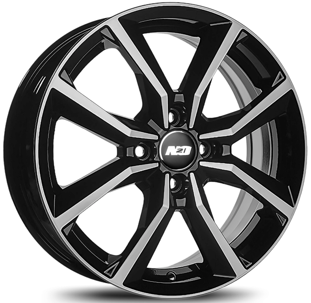 Диски N2O V2271 6 х 16 4*100 Et: 50 Dia: 60.1 черный с проточкой глянцевый