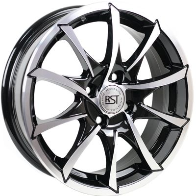 Диски RST R035 6 х 15 4*100 Et: 46 Dia: 54.1 черный с проточкой глянцевый