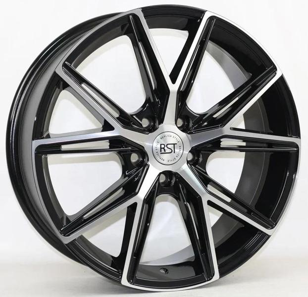 Диски RST R129 7.5 х 19 5*114,3 Et: 45 Dia: 67.1 черный с проточкой глянцевый