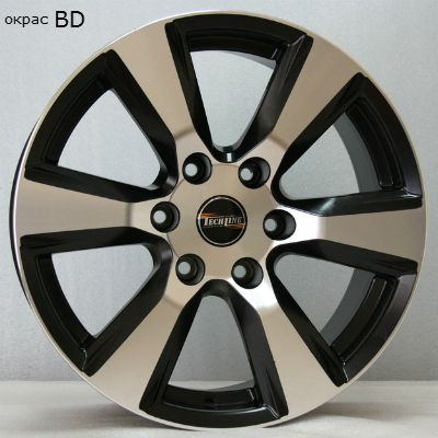 Диски Tech Line 805 7.5 х 18 6*139,7 Et: 25 Dia: 106.1 черный с проточкой глянцевый
