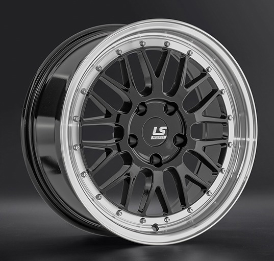 Диски LS wheels FlowForming RC102 8 х 17 5*120 Et: 30 Dia: 72.6 черный с полированным ободом
