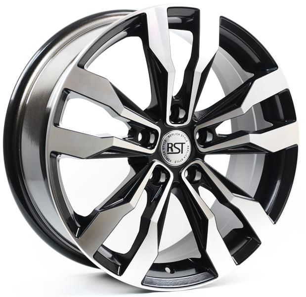 Диски RST R047 7 х 17 5*112 Et: 45 Dia: 57.1 черный с проточкой глянцевый
