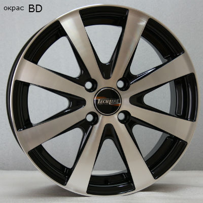 Диски Tech Line 634 6 х 16 4*114,3 Et: 40 Dia: 67.1 черный с проточкой глянцевый