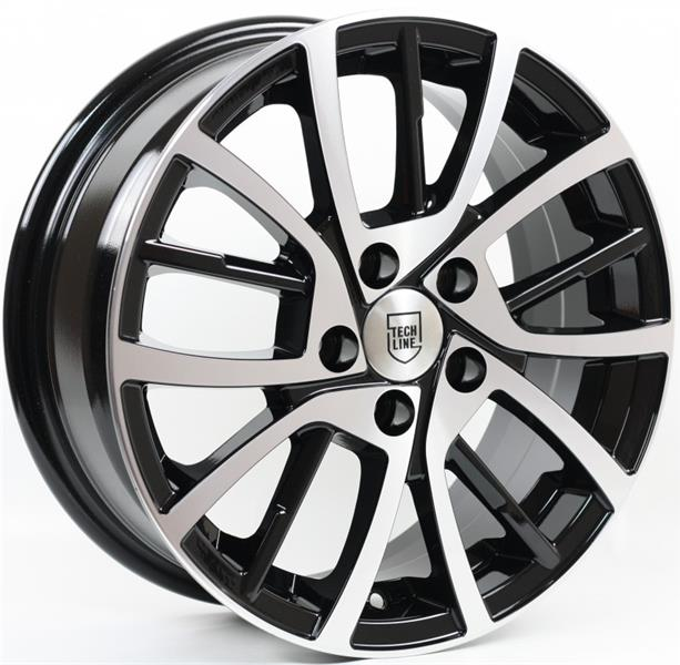 Диски Tech Line 548 6 х 15 5*100 Et: 40 Dia: 57.1 черный с проточкой глянцевый