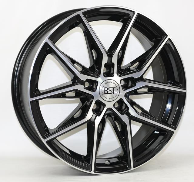 Диски RST R247 7 х 17 5*114,3 Et: 45 Dia: 60.1 черный с проточкой глянцевый