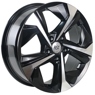 Диски RST R048 7 х 18 5*114,3 Et: 35 Dia: 60.1 черный с проточкой глянцевый
