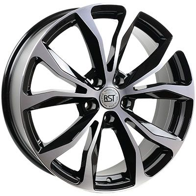 Диски RST R009 7.5 х 19 5*100 Et: 30 Dia: 57.1 черный с проточкой глянцевый