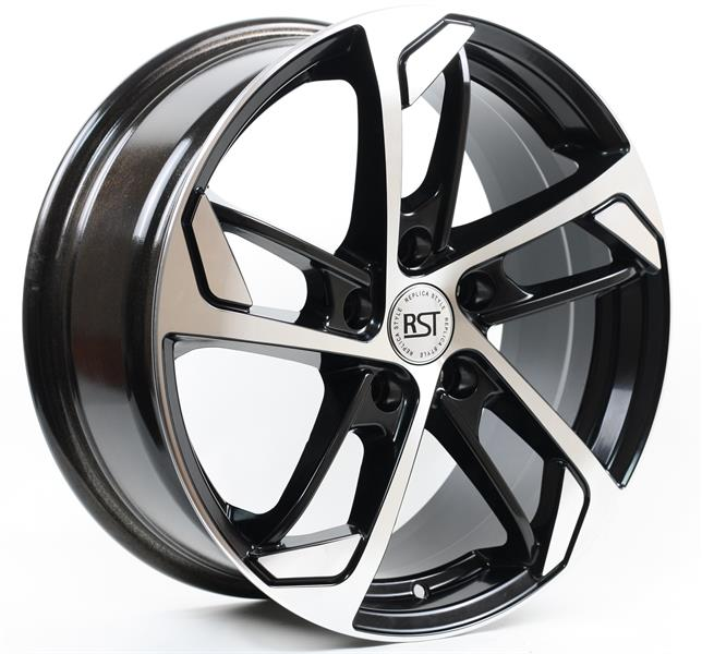 Диски RST R037 7 х 17 5*114,3 Et: 40 Dia: 67.1 черный с проточкой глянцевый
