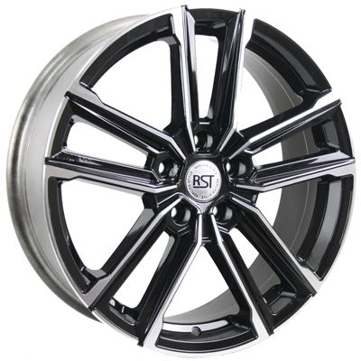 Диски RST R078 7 х 18 5*100 Et: 28 Dia: 57.1 черный с проточкой глянцевый