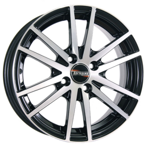 Диски Tech Line 535 6 х 15 5*100 Et: 45 Dia: 57.1 черный с проточкой глянцевый