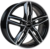Диски N2O V2138 7 х 17 5*100 Et: 35 Dia: 57.1 черный с проточкой глянцевый